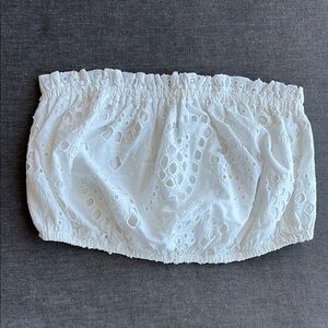 Express White Eyelet Bandeau